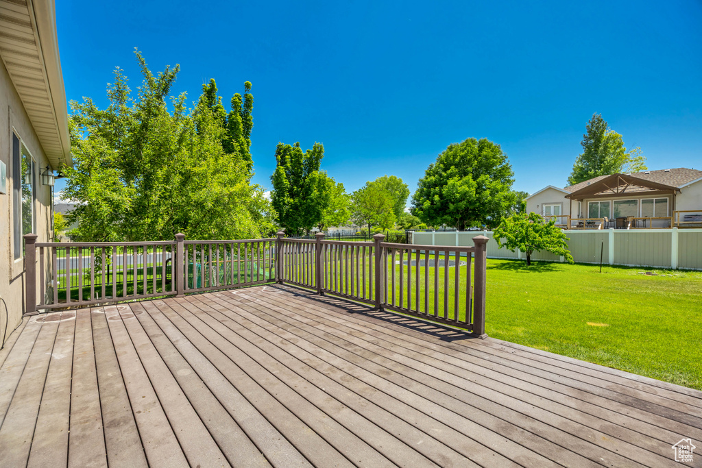 View of wooden deck