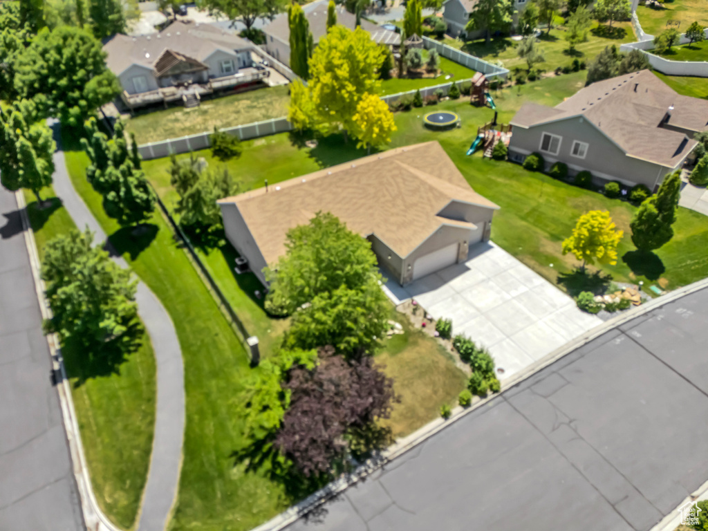 Aerial view of residential area