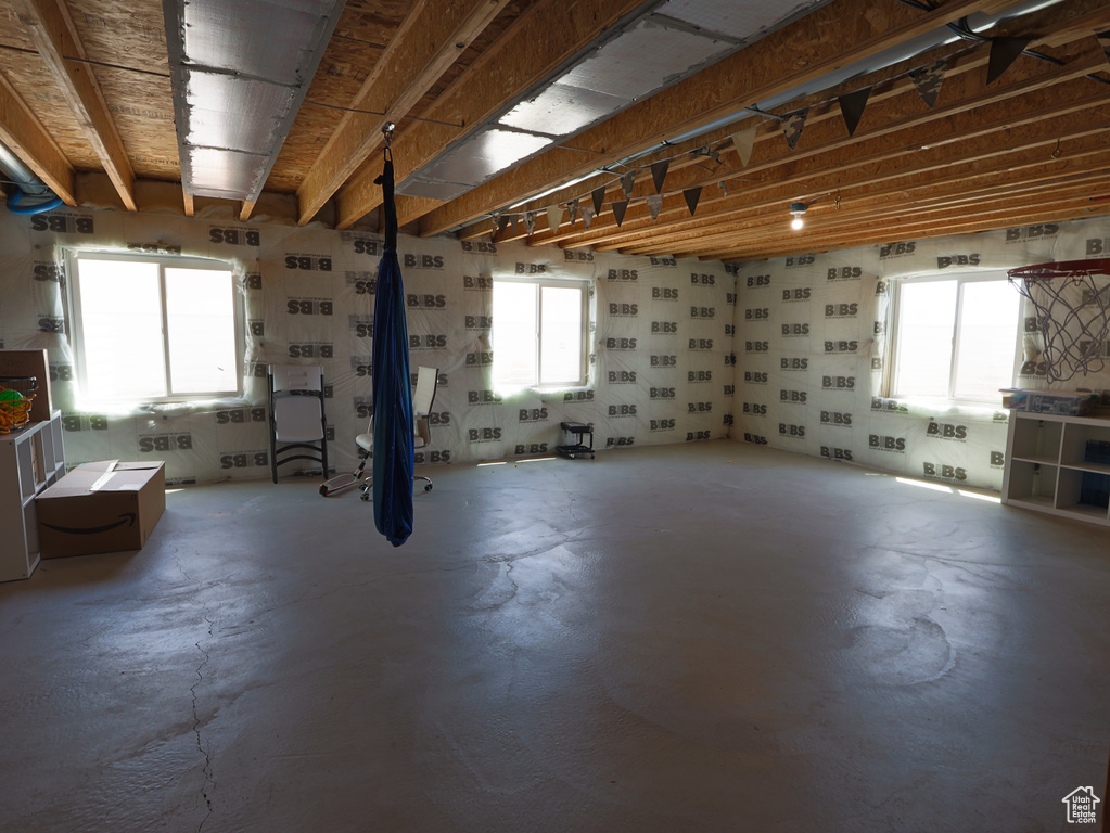Below grade area featuring healthy amount of natural light