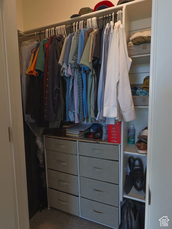 View of walk in closet