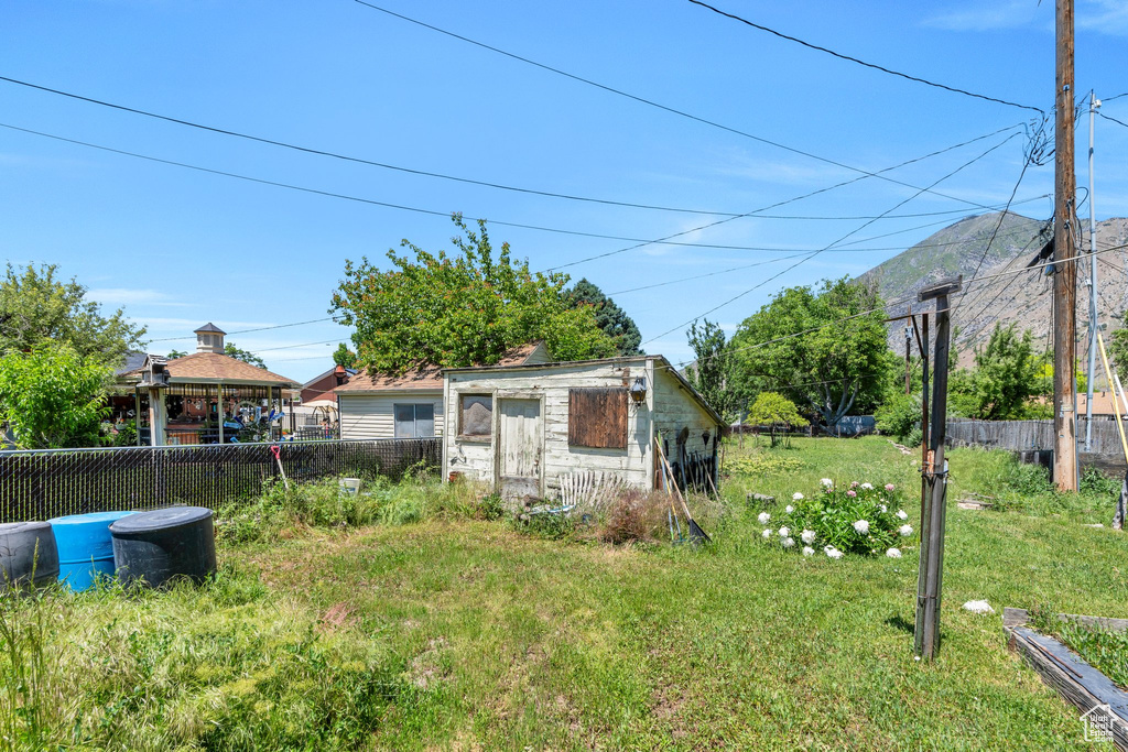 View of yard featuring a gazebo