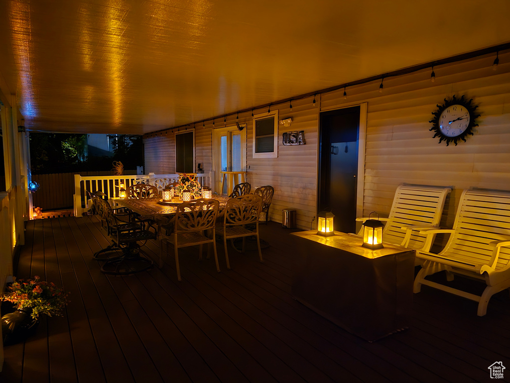 Dining space featuring hardwood / wood-style flooring