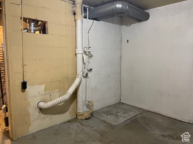 View of unfinished basement