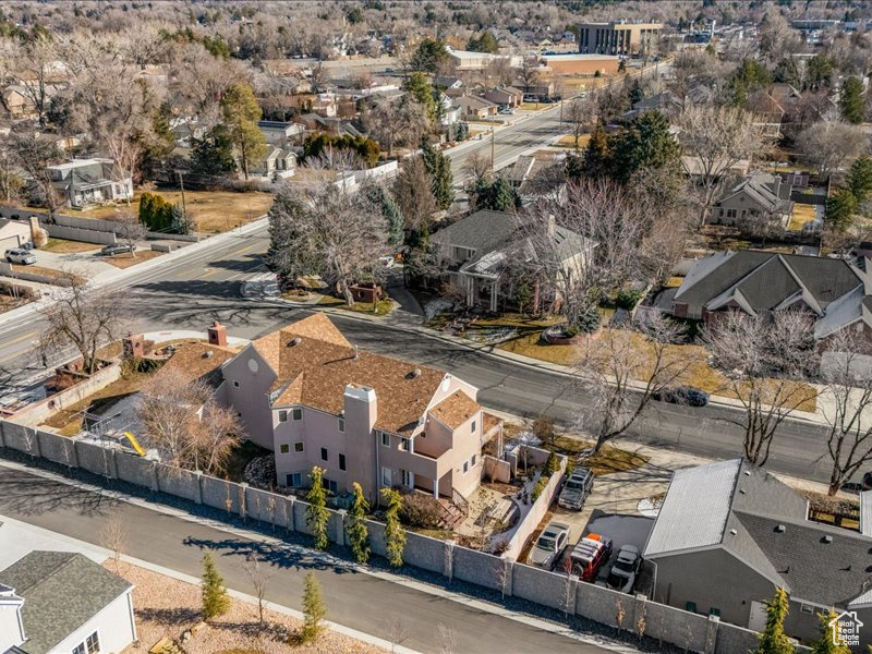 Aerial view of residential area