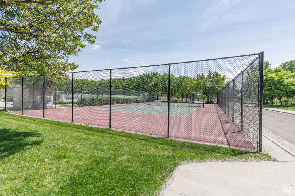 View of tennis court
