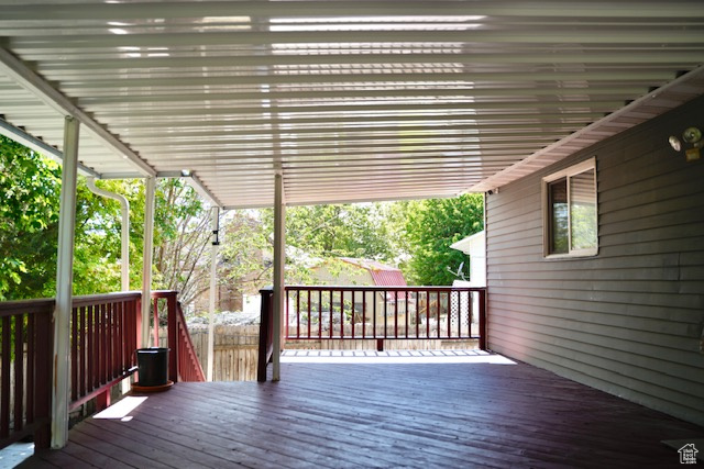View of wooden deck
