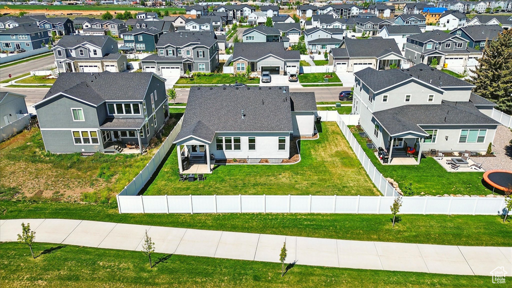 Aerial perspective of suburban area