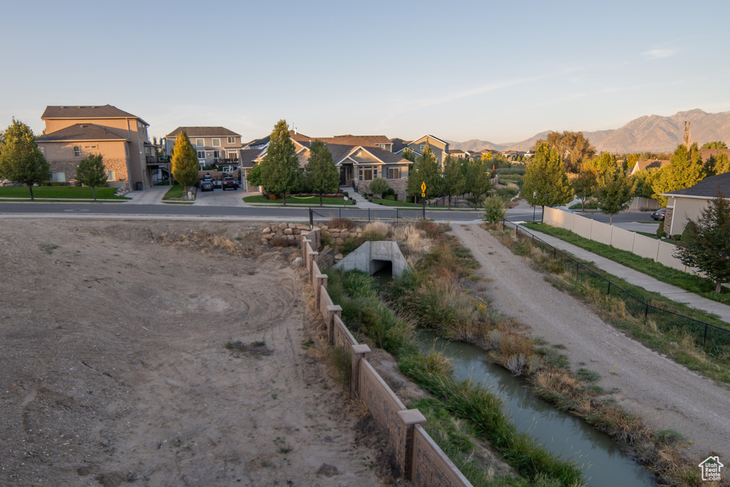 View of street featuring a residential view and a mountain view