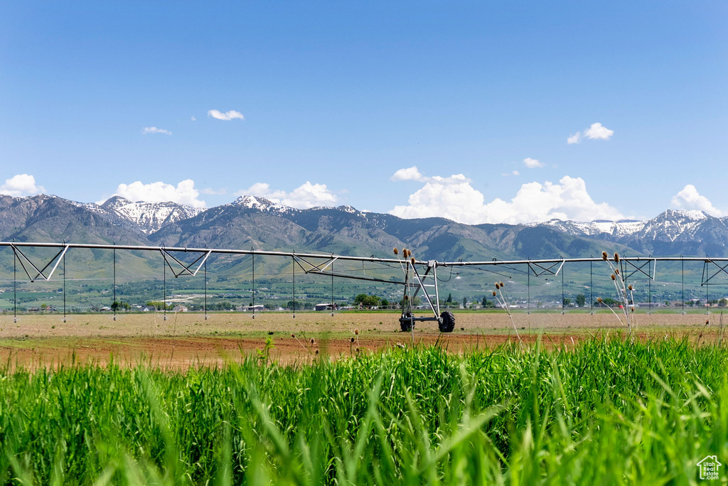 Mountain view with rural landscape