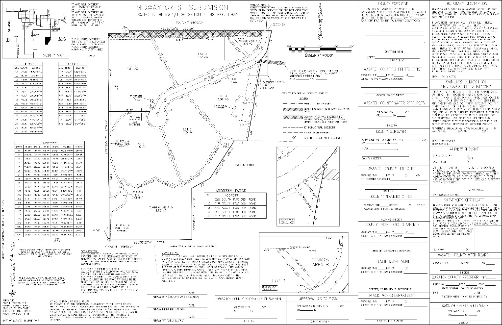 Map showing property parcels