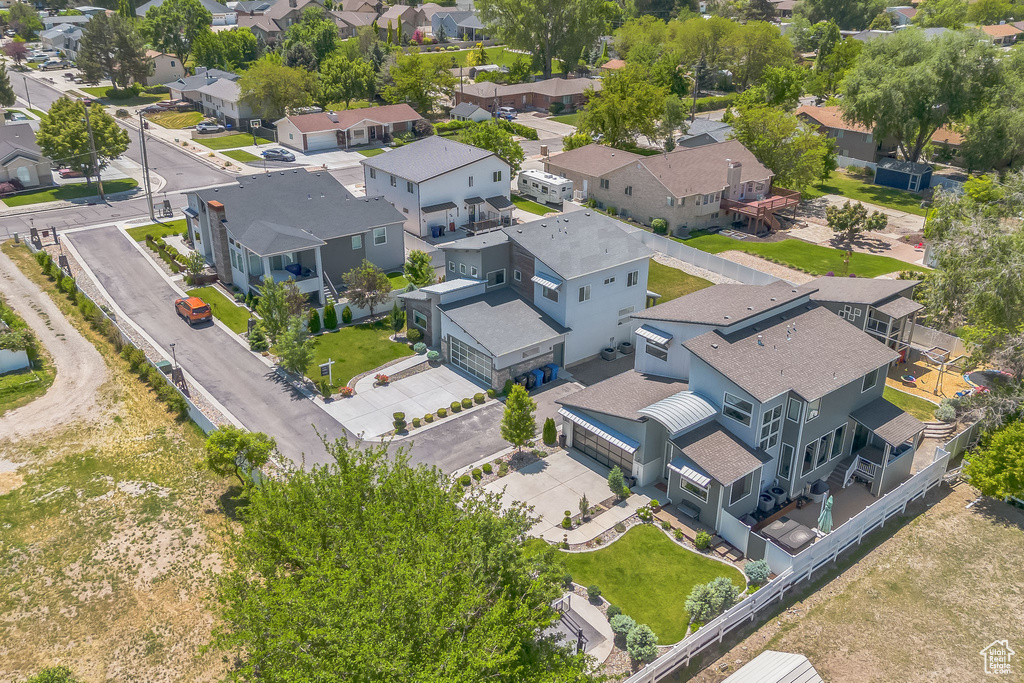 Aerial view of residential area