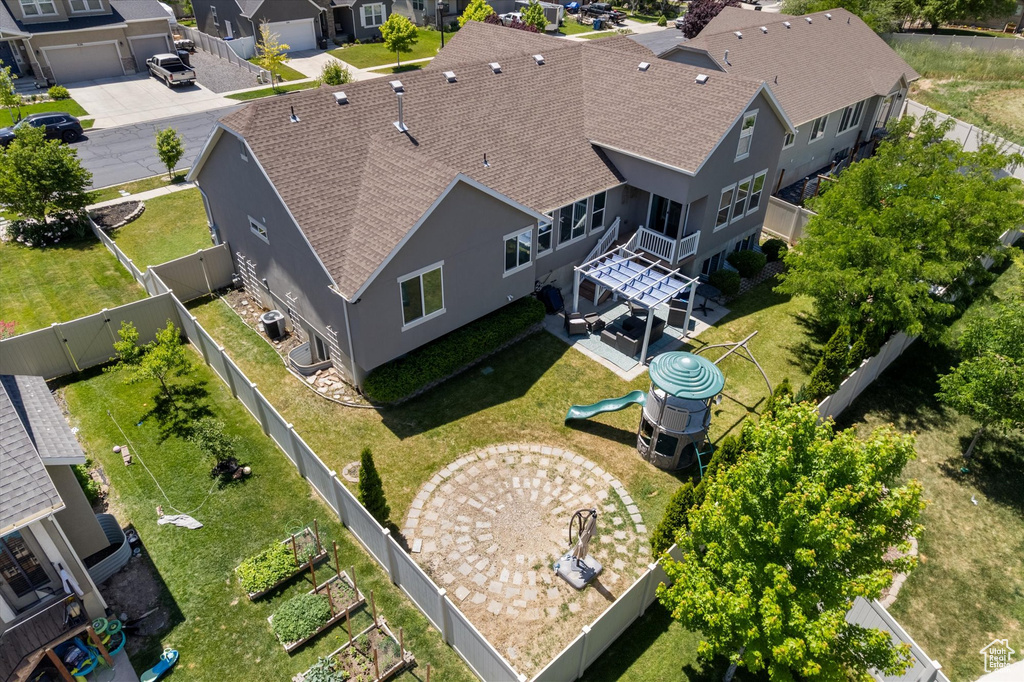 Aerial view of residential area