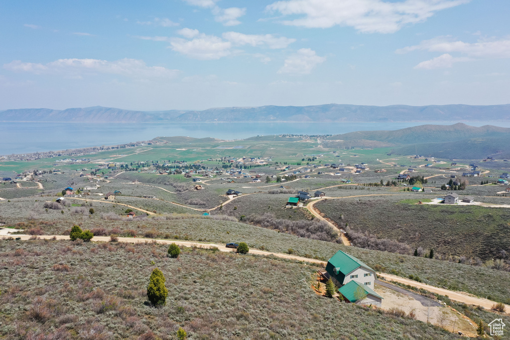 View of mountain background with a nearby body of water