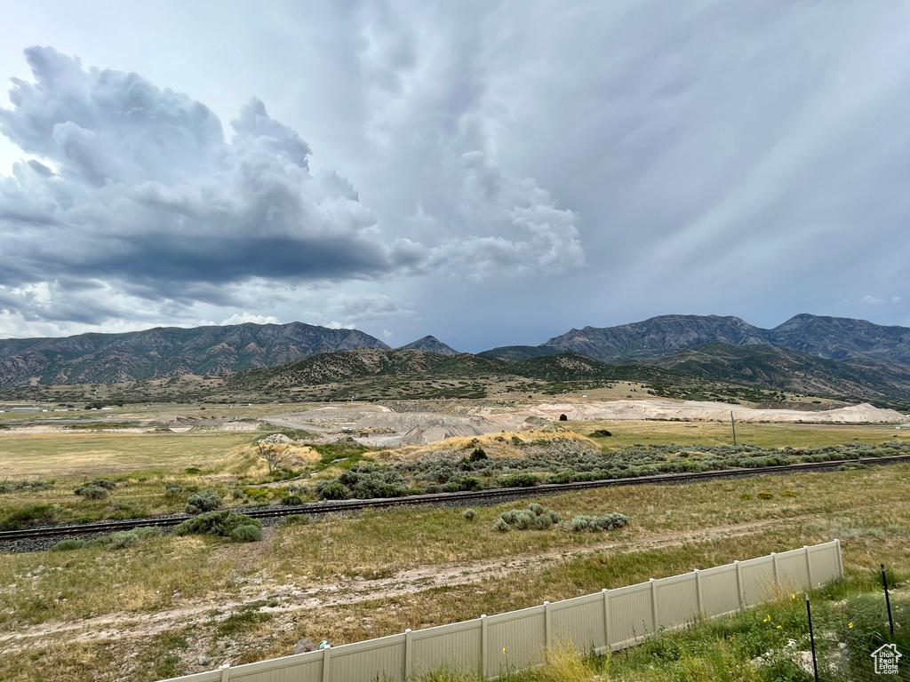View of mountain background with rural landscape
