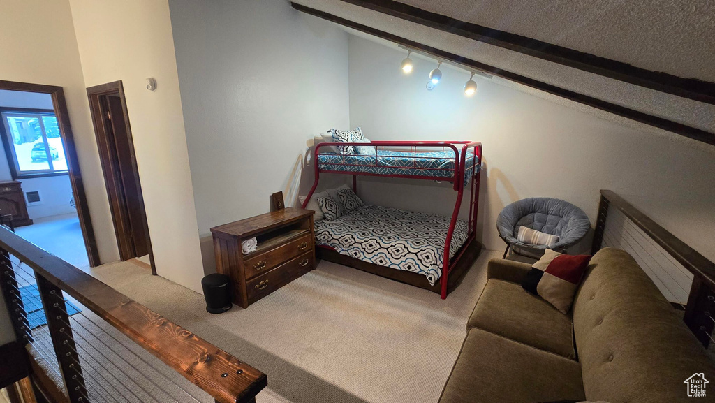 Bedroom with carpet floors
