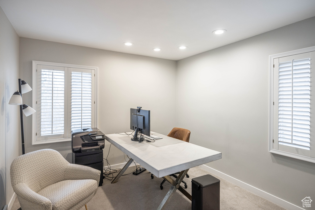 View of carpeted office space
