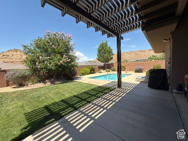 View of patio / terrace with a pergola