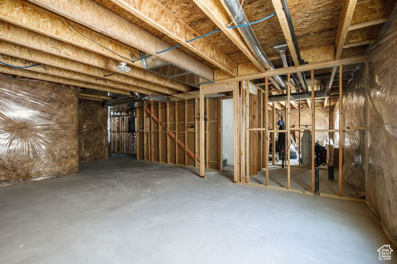 View of unfinished basement