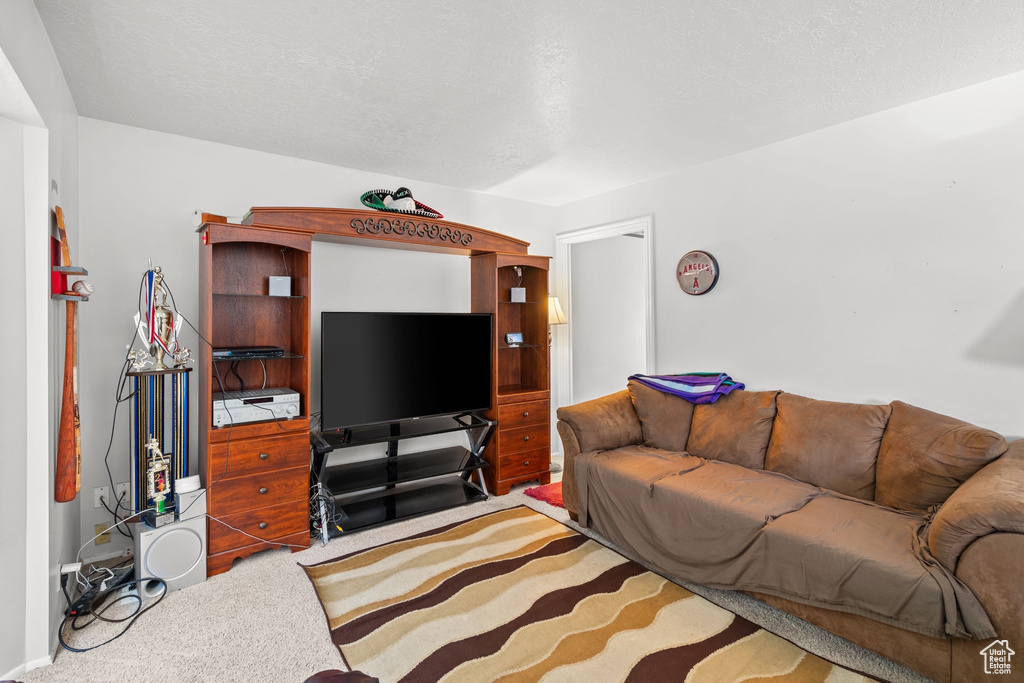 View of carpeted living area
