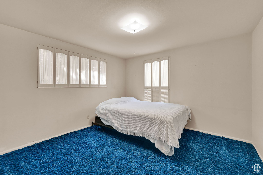 Bedroom with carpet and baseboards