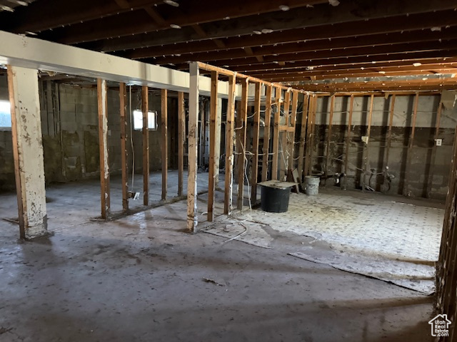 View of unfinished below grade area