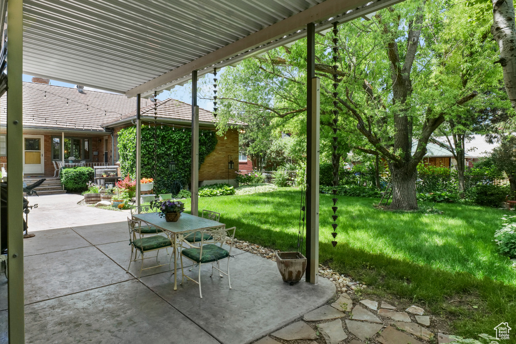 View of patio featuring outdoor dining space