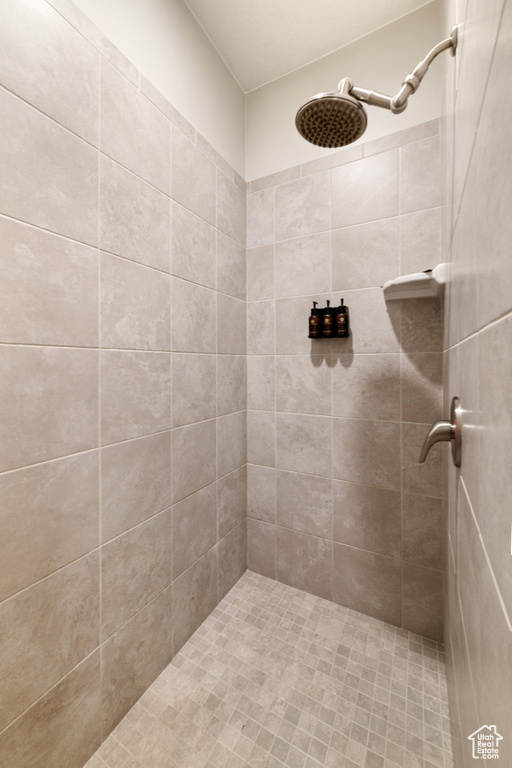 Bathroom with tiled shower