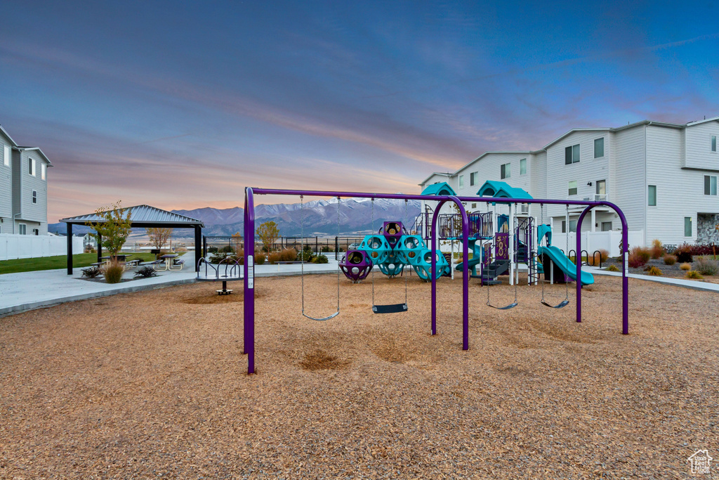 Communal playground with a gazebo