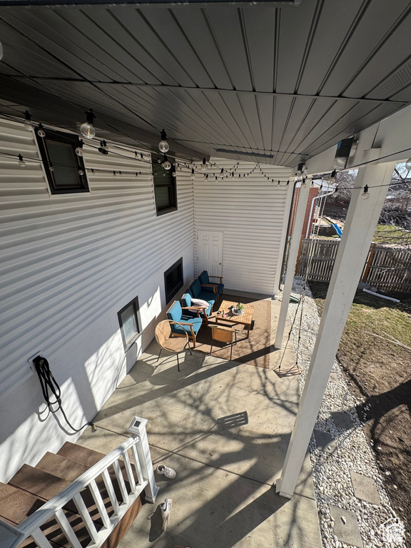 View of patio featuring outdoor lounge area