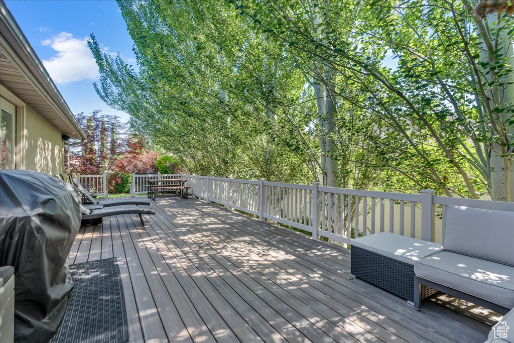 View of wooden deck