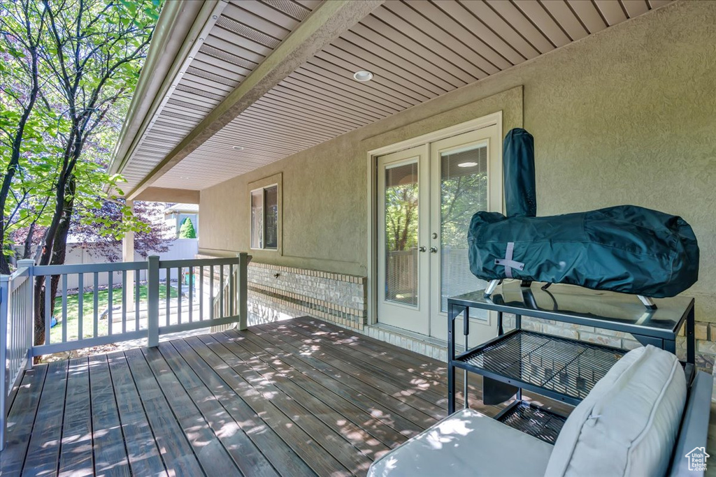 Deck with french doors
