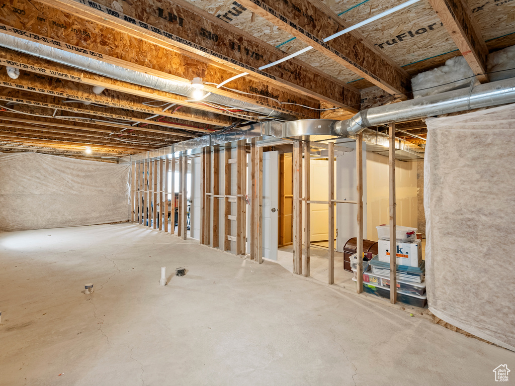View of unfinished basement