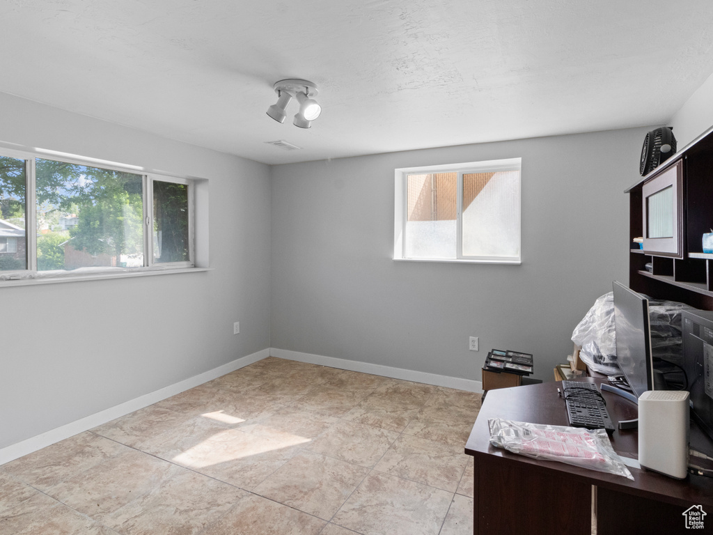 Home office with baseboards