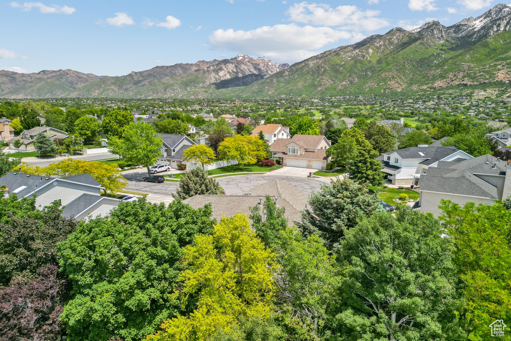 Mountain view with nearby suburban area