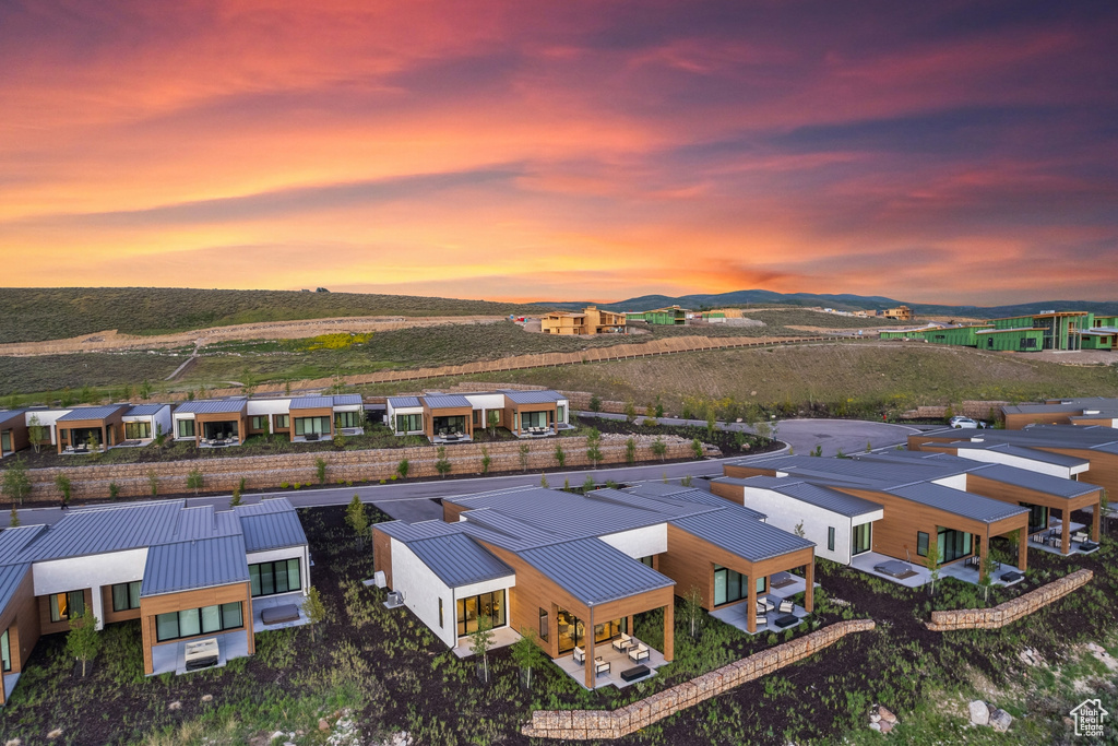 Aerial view of residential area