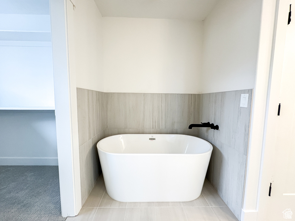 Bathroom with a freestanding tub