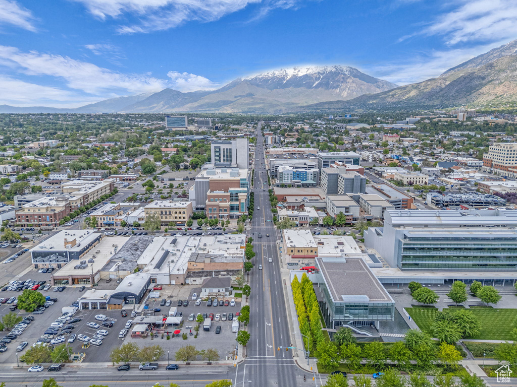 View of urban area featuring mountains