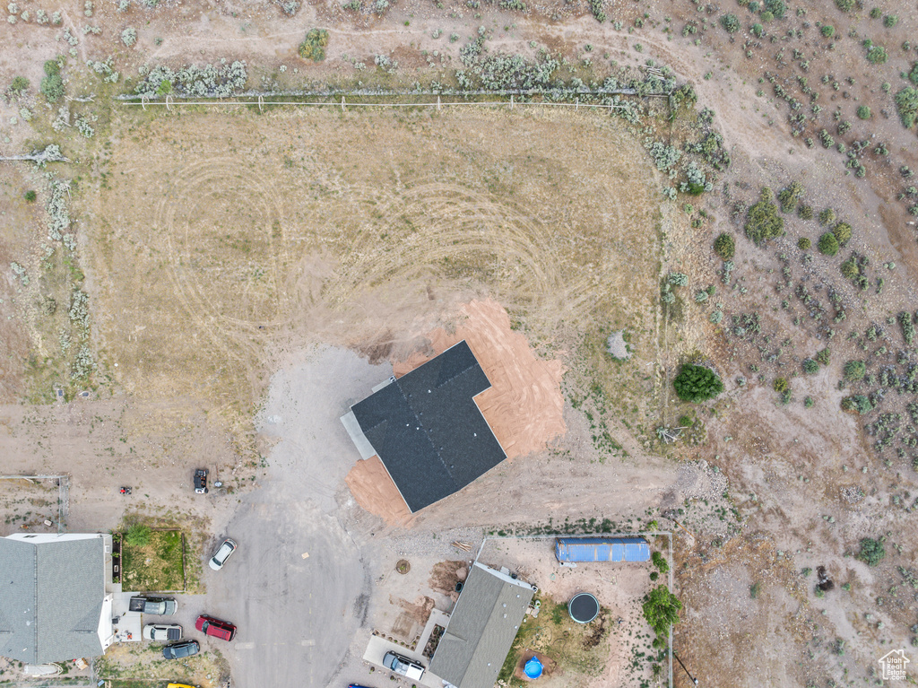 Bird's eye view of a desert landscape