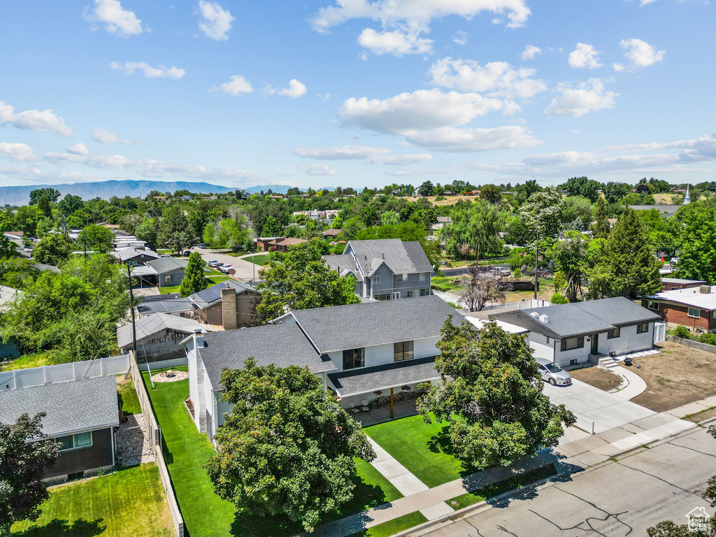 Aerial perspective of suburban area