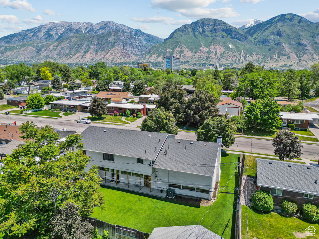 Mountain view featuring nearby suburban area