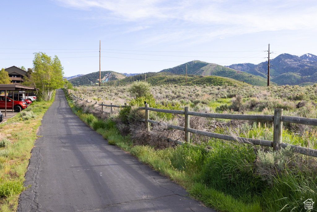 View of asphalt road with a mountain view
