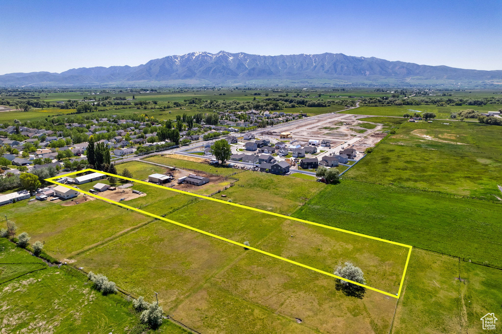 View of property location featuring property boundaries highlighted and mountains