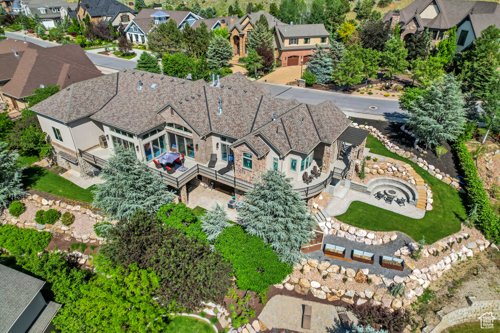 Aerial view of residential area