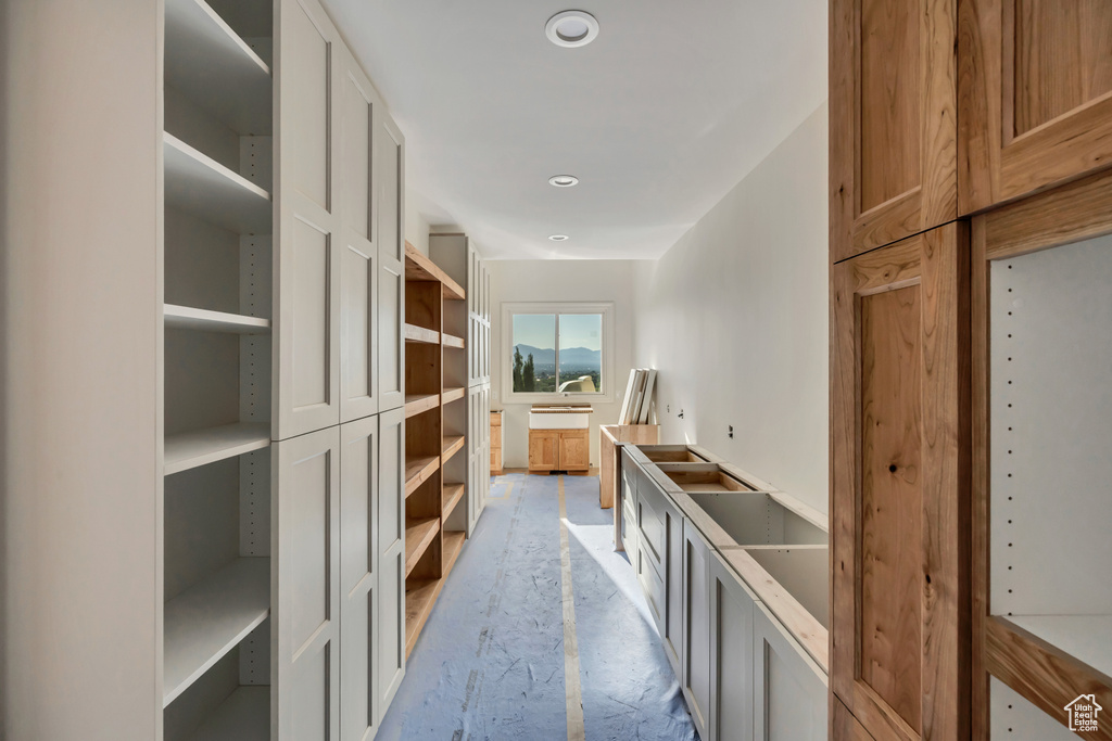Hall featuring recessed lighting