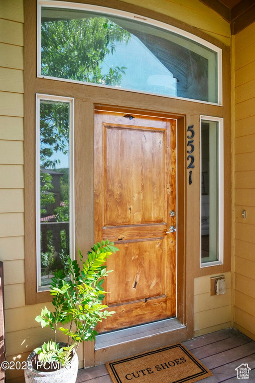 View of exterior entry