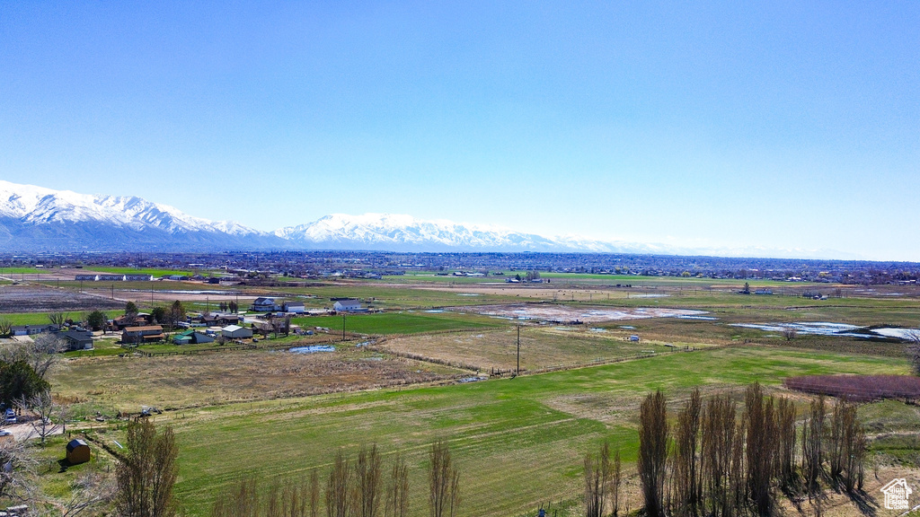 Mountain view with rural landscape