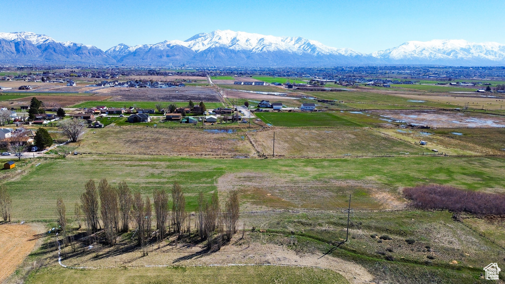 Aerial view of sparsely populated area featuring mountains