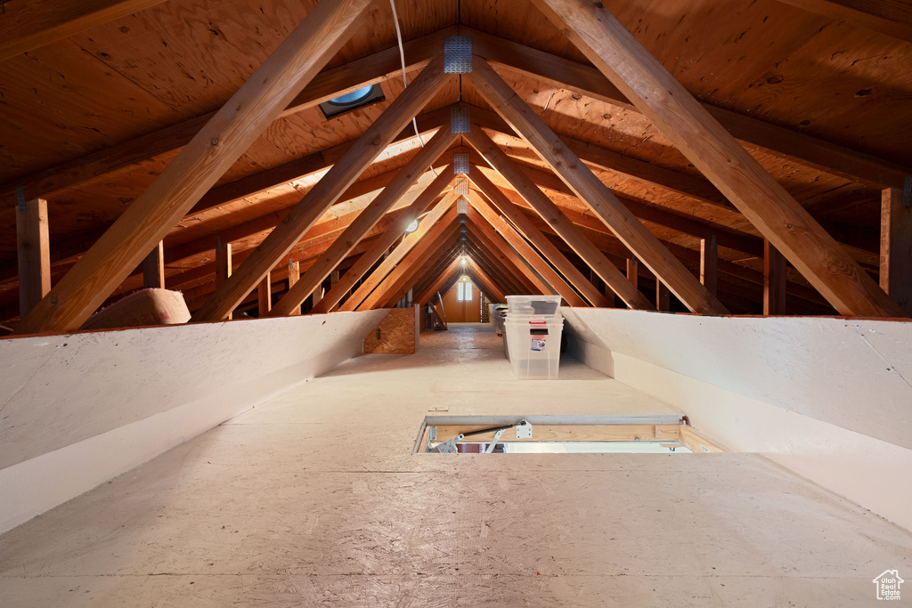View of unfinished attic