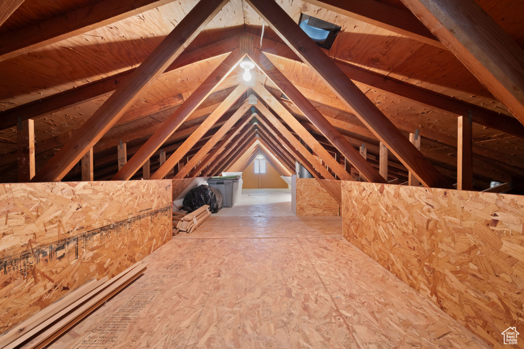 View of unfinished attic