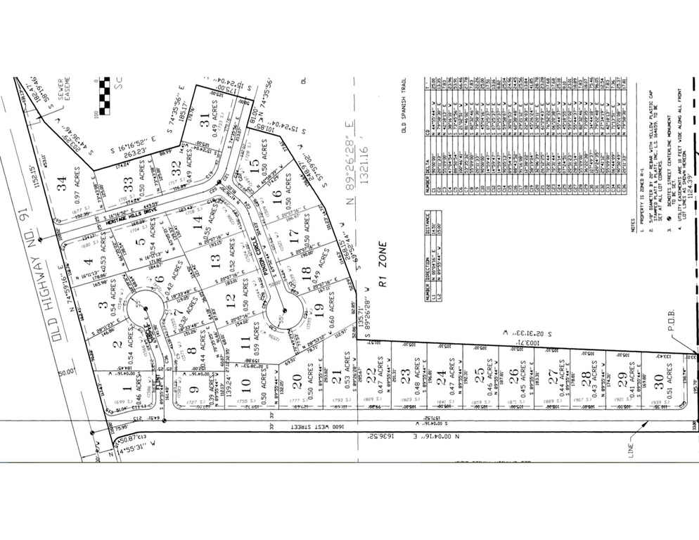 Map showing property parcels